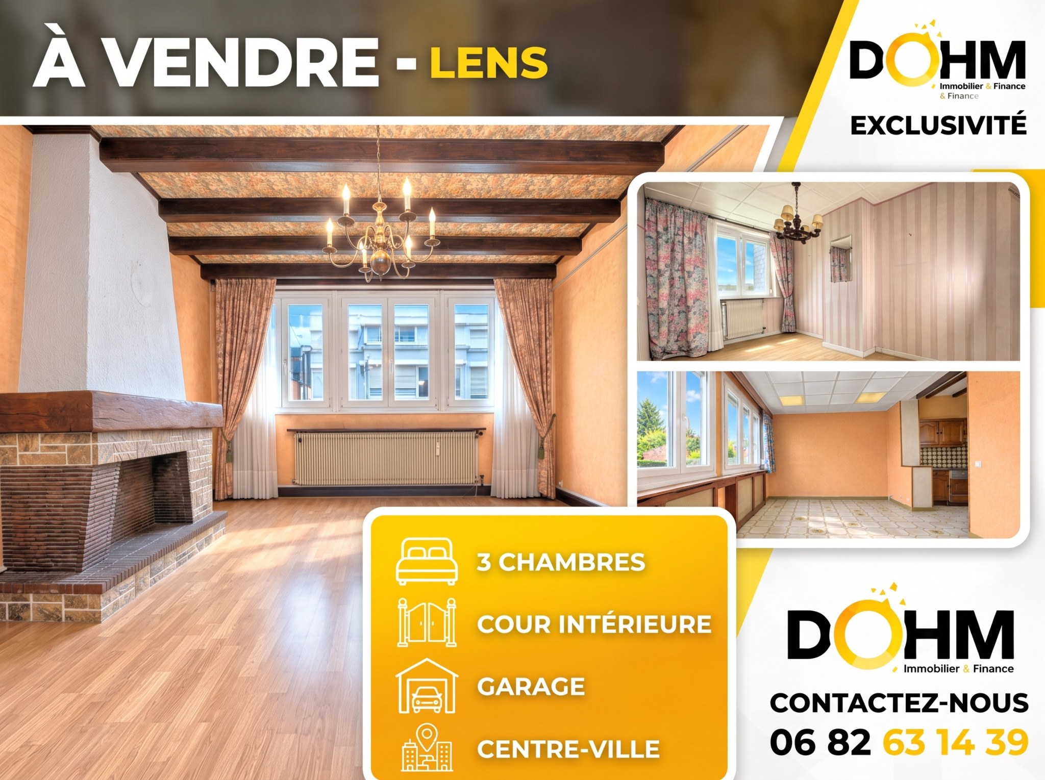Maison 128 m2 avec grand garage et cour — centre-ville de lens