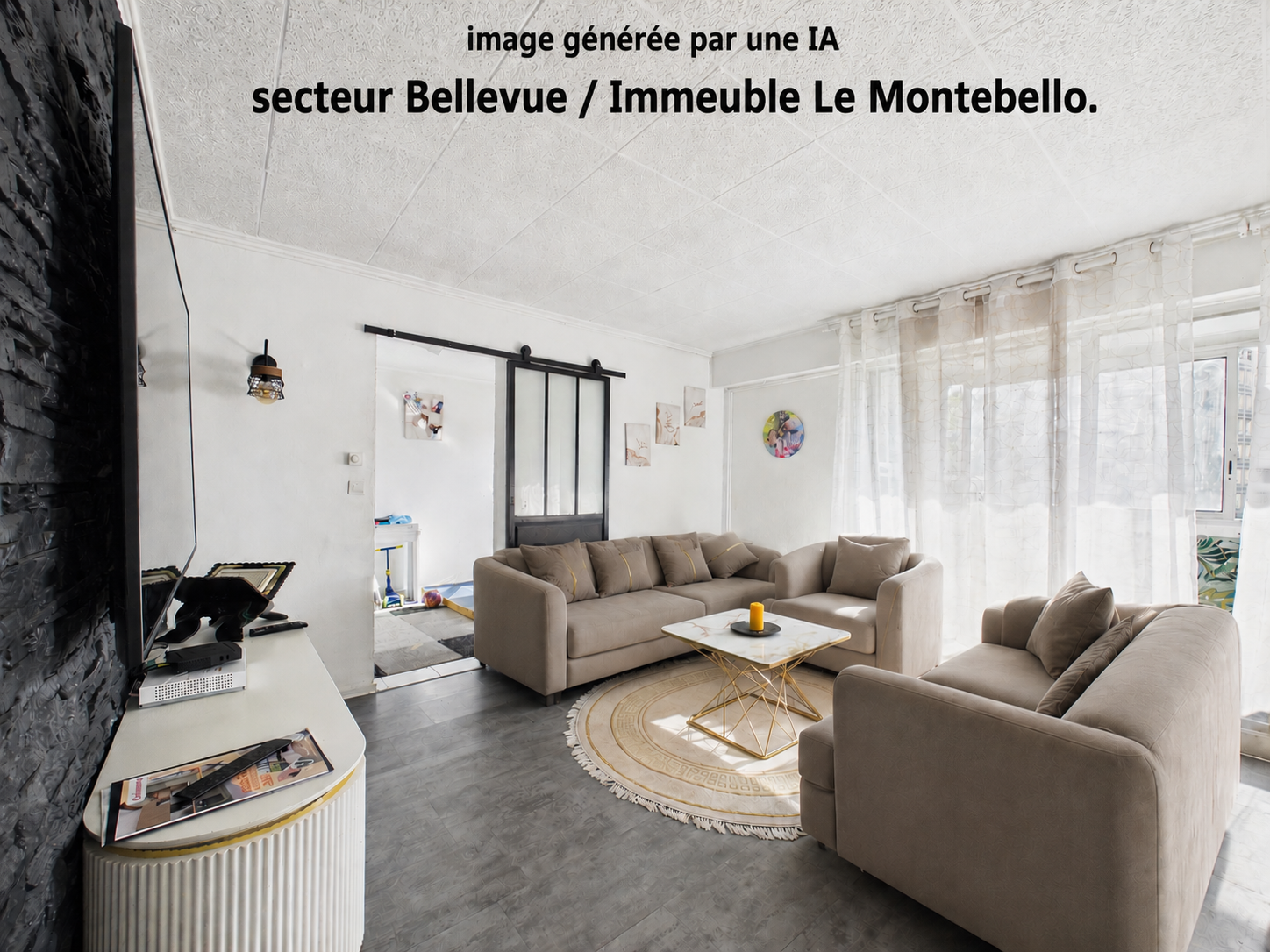 BELLEVUE  / LE MONTEBELLO  T4 de 88 m2 avec Garage, Loggia, Ascenseur